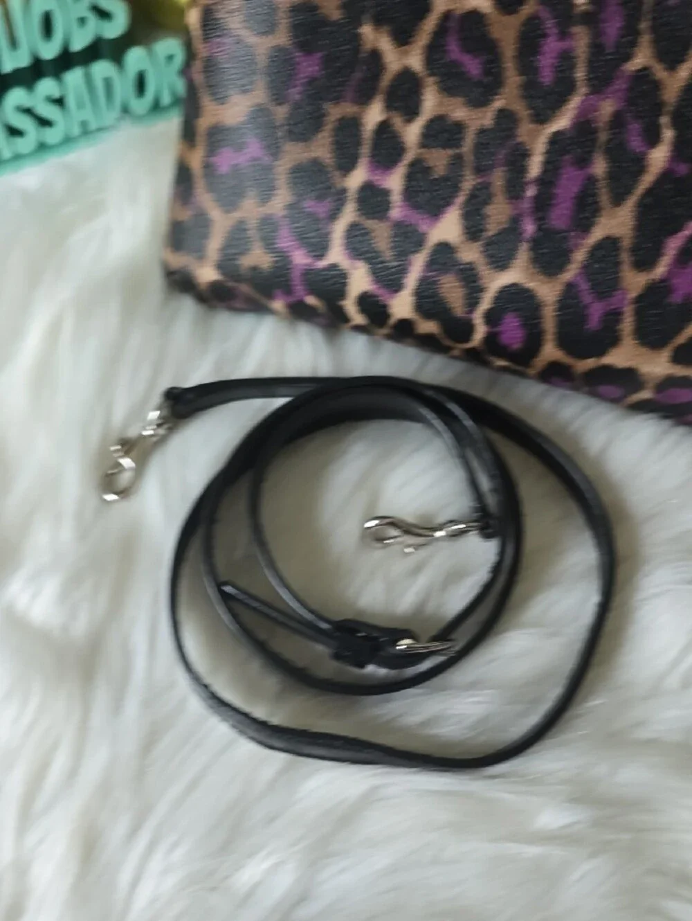 Coach OSCELOT Leopard Print Crossbody Purple, Tan And Black